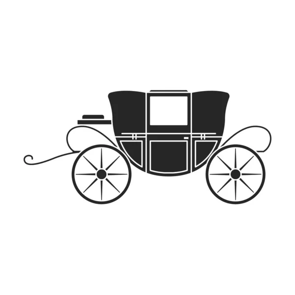 Carro vintage vector icon.Black, icono de vector simple carro vintage aislado sobre fondo blanco  . — Vector de stock