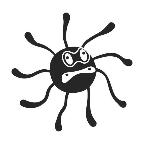 Bactéries de l'icône de vecteur de virus.Noir, icône de vecteur simple isolé sur fond blanc bactéries de virus  . — Image vectorielle