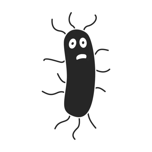 Gérmenes de bacterias vector icon.Black, icono de vector simple aislado en el germen de fondo blanco de bacterias . — Vector de stock