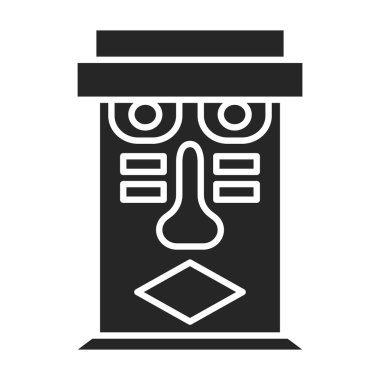 Totem vektör simgesi. Siyah vektör simgesi beyaz arkaplan toteminde izole edildi.