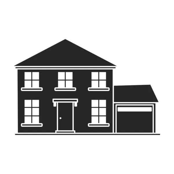 Villa of house vector icon.Black,simple vector icon isolated on white background villa of house . — Stock Vector