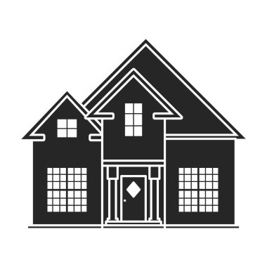 Ev vektör simgesi konağı. Beyaz arka plan köşkünde siyah, basit vektör simgesi izole edilmiş. .