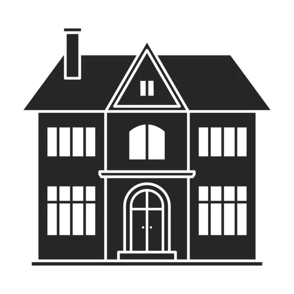 Villa de casa icono vectorial. Negro, icono vectorial simple aislado sobre fondo blanco villa de casa  . — Vector de stock