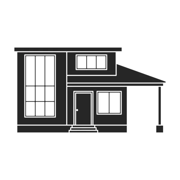 Villa of house vector icon.Black,simple vector icon isolated on white background villa of house . — Stock Vector