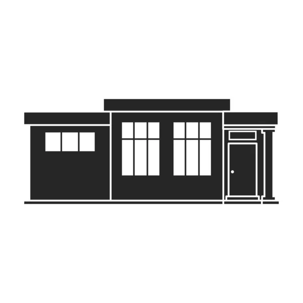 Черный, простой векторный значок изолирован на белом фоне здания квартиры . — стоковый вектор
