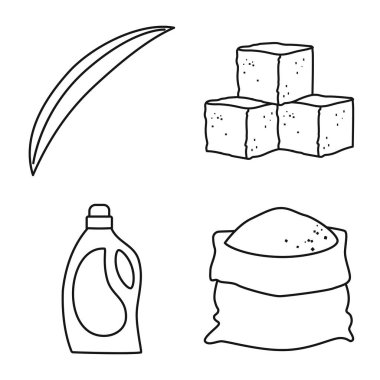 Doğal ve üretim simgesinin yalıtılmış nesnesi. Stok için doğal ve organik vektör simgesi kümesi.