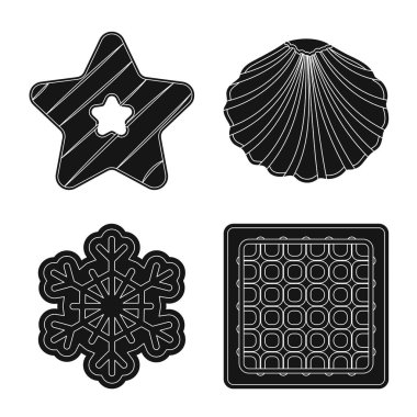 Bisküvi ve kek simge vektör Illustration. Bisküvi ve çikolata stok vektör çizim topluluğu.