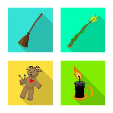 Vector design of witchcraft and mystic logo. Collection of witchcraft and magic vector icon for stock.