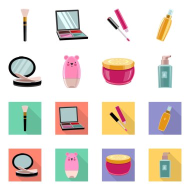 Vector design of makeup and product sign. Collection of makeup and cosmetology stock symbol for web.