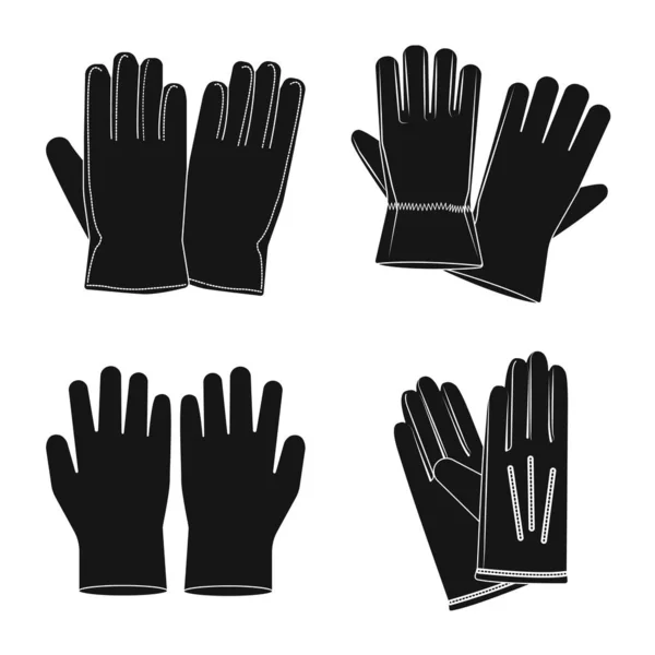 Vektorové ilustrace symbolu rukavice a zimní. Sada rukavic a zařízení vektorové ikony pro stock. — Stockový vektor