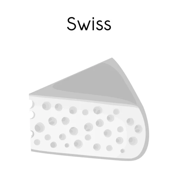 Vector design of chees and swiss sign. Web element of chees and piece stock symbol for web. — Stock Vector