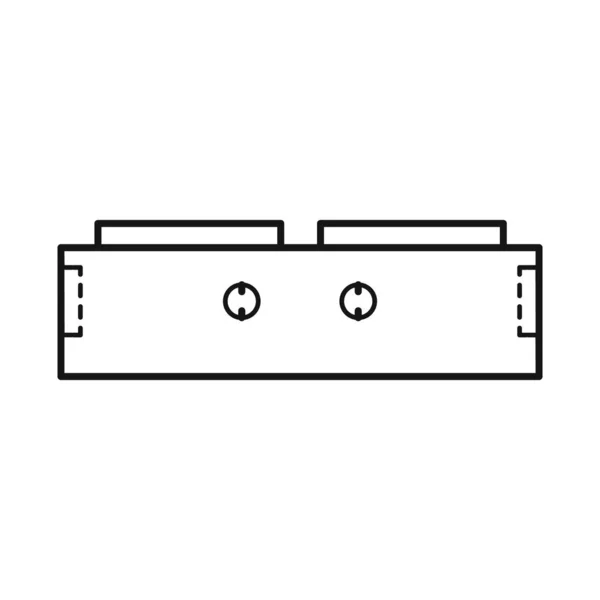 Vector illustratie van kachel en oven symbool. Grafiek van kachel en keukengerei voorraad vector illustratie. — Stockvector
