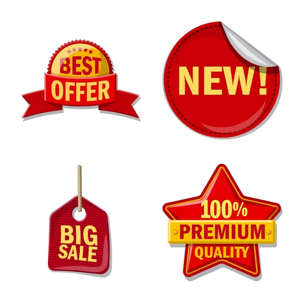 İllüstrasyon işareti amblemi ve rozet vektör. Amblem ve etiket stok vektör çizim seti.