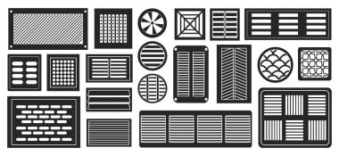 Air vent vector black,simple set icon.Vector illustration ventilation grate on white background .Isolated black,simple set icon air vent .