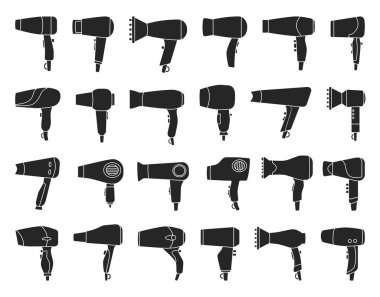Hair dryer isolated black,simple set icon.Vector illustration salon hairdryer on white background .Vector black,simple set icon hair dryer. clipart