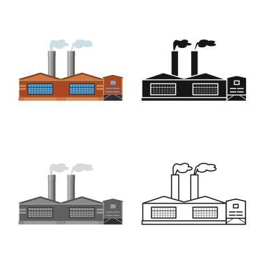 Manufactory ve yakıt ikonunun vektör tasarımı. Manufactory ve petrol stoğu vektör çizimleri.