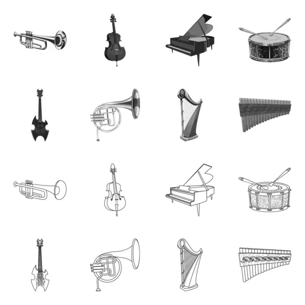 Isolerade objekt av musik och tune-ikonen. Samling av musik och verktyg aktiesymbol för webben. — Stock vektor