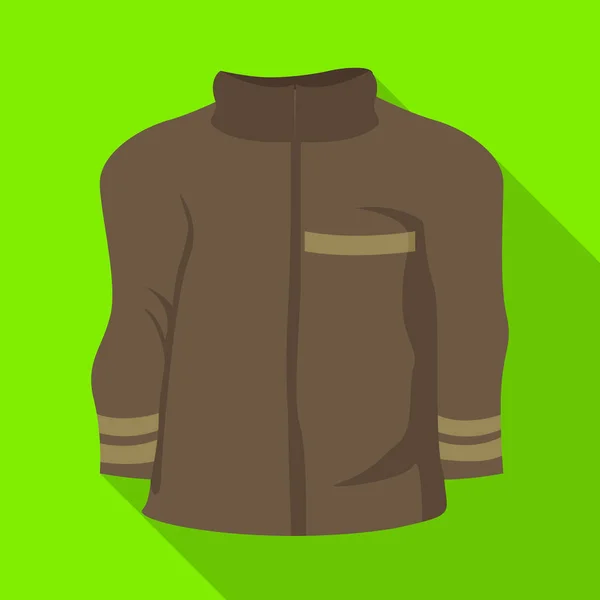 Objeto isolado da jaqueta e logotipo do bombeiro. Coleção de jaqueta e vetor de roupas ícone para estoque . — Vetor de Stock
