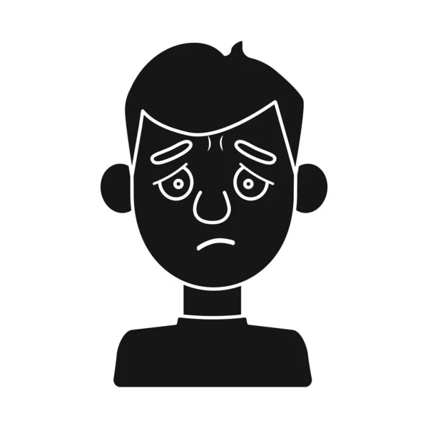 Vector design of guy and sad icon. Set of guy and expressing stock symbol for web. — Stock Vector