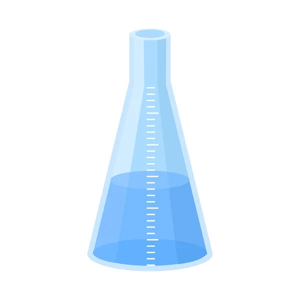 Vectorafbeelding van kolf en laboratoriumsymbool. Grafiek van de vectorillustratie van de kolf en de testvoorraad. — Stockvector