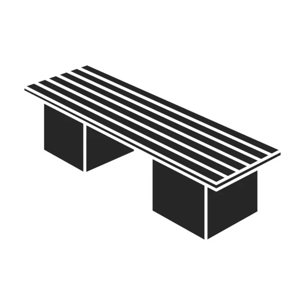 Park bench vector icon.Black.simple vector icon terisolasi di white background park bench . - Stok Vektor