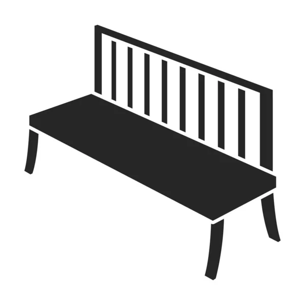 Garden seat vector icon.Black.simple vector icon terisolasi di white background garden seat  . - Stok Vektor