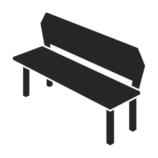 Park bench vector icon.Black.simple vector icon terisolasi di white background park bench . - Stok Vektor