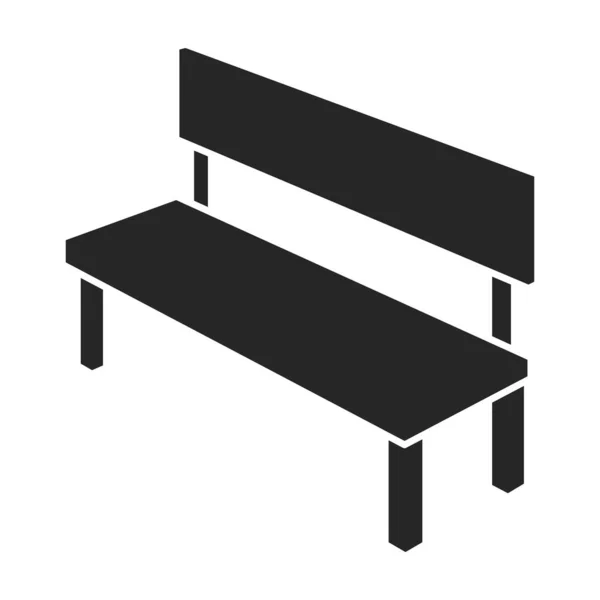 Icona vettoriale di Park bench vector icon.Black.simple isolata su panchina bianca del parco dello sfondo . — Vettoriale Stock