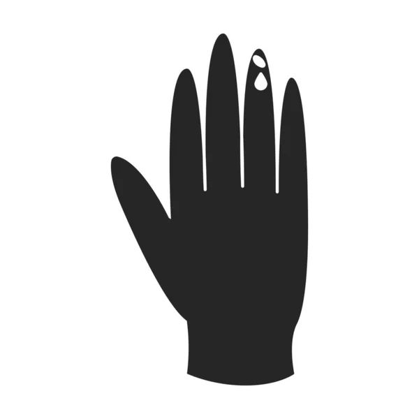 Guanto medico vettoriale icon.Black.simple icona vettoriale isolato su sfondo bianco guanto medico . — Vettoriale Stock
