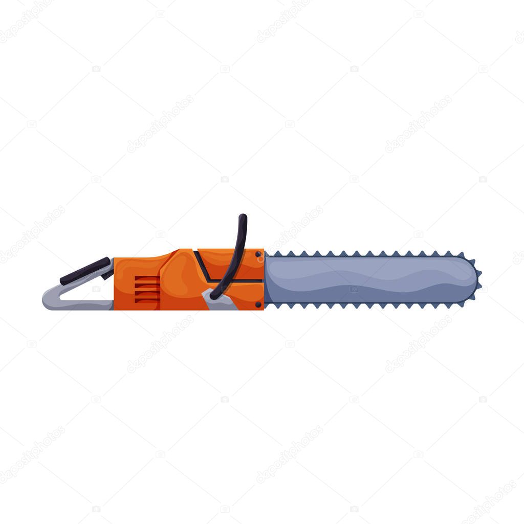 Chainsaw vector icon.Cartoon vector logo isolated on white background chainsaw.