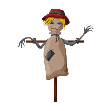 Scarecrow vector icon.Cartoon vector icon isolated on white background scarecrow.