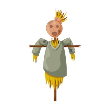 Scarecrow vector icon.Cartoon vector icon isolated on white background scarecrow.