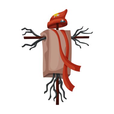 Scarecrow vector icon.Cartoon vector icon isolated on white background scarecrow.