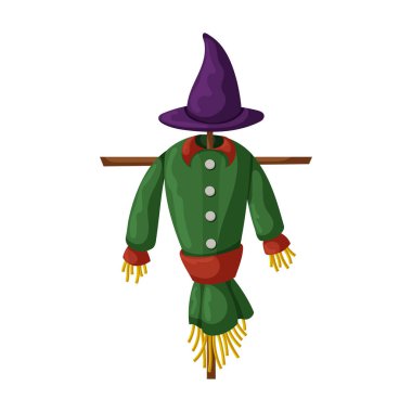 Scarecrow vector icon.Cartoon vector icon isolated on white background scarecrow.