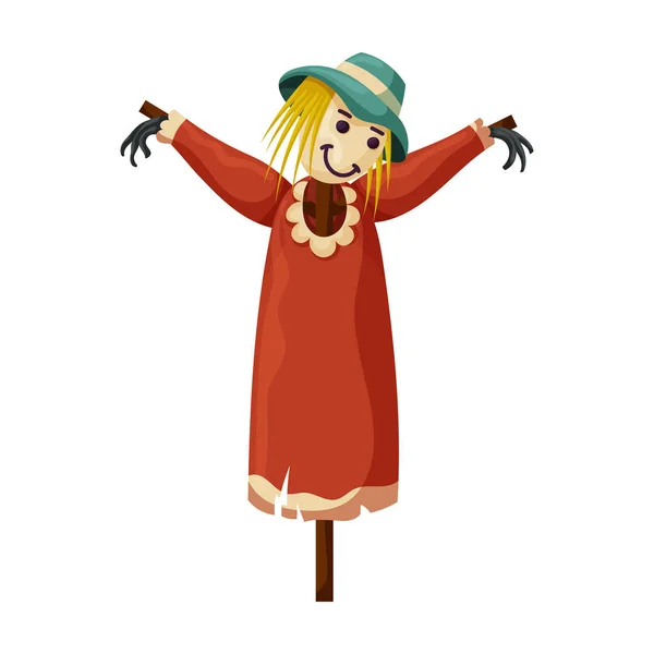 Scarecrow vector icon.Cartoon vector icon isolated on white background scarecrow. — 스톡 벡터