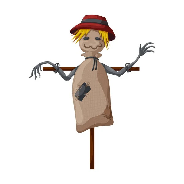 Scarecrow vetor icon.Cartoon vetor ícone isolado no espantalho fundo branco . —  Vetores de Stock