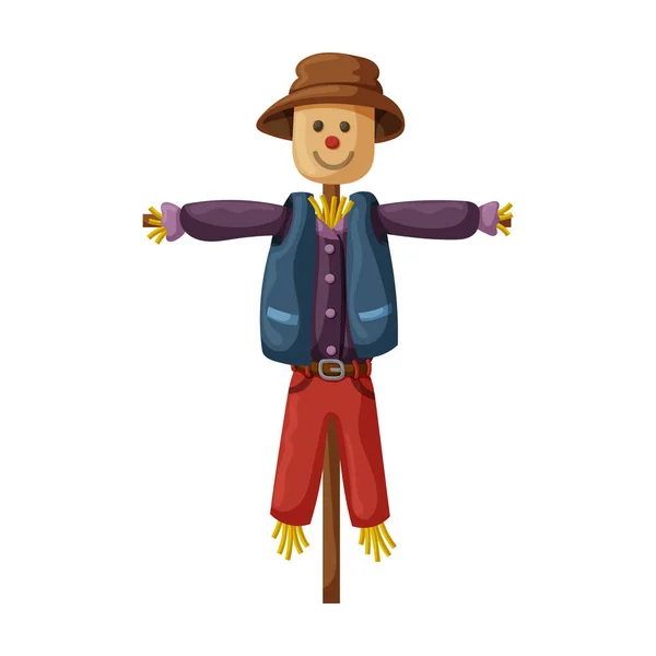 Scarecrow vector icon.Cartoon vector icon isolated on white background scarecrow. — 스톡 벡터