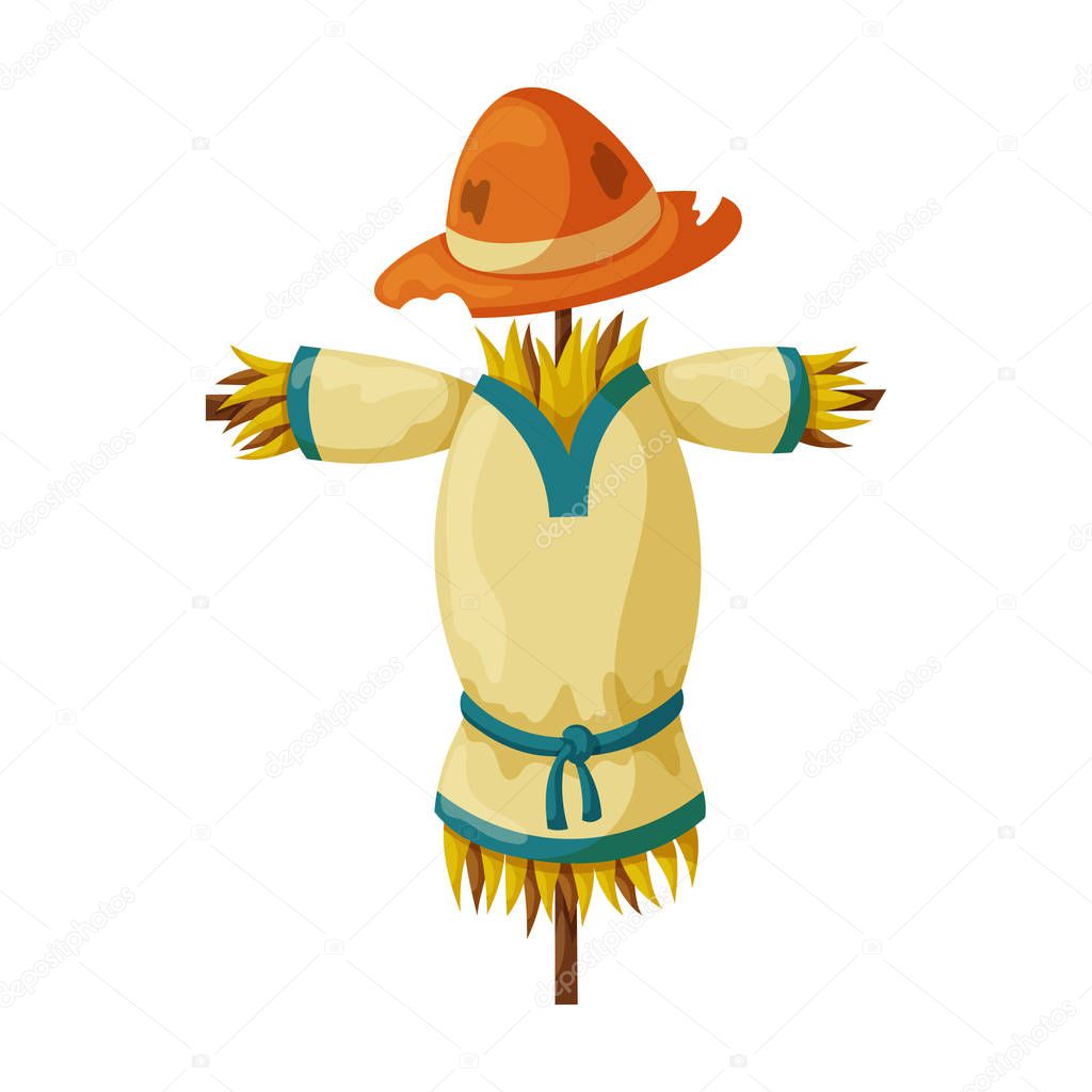 Scarecrow vector icon.Cartoon vector icon isolated on white background scarecrow.