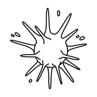 Virüs vektör simgesi bakterisi. Ana hatlar, çizgi vektör simgesi virüsün beyaz arka plan bakterisi üzerinde izole edilmiş..