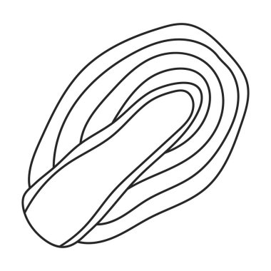 Lahana vektörü simgesi. Taslak, çizgi vektör simgesi beyaz arka planda izole edilmiş..