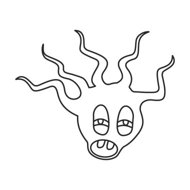 Bakteri vektör simgesi mikrobu. Taslak, çizgi vektör simgesi beyaz arkaplan mikrobu üzerinde izole edilmiş..