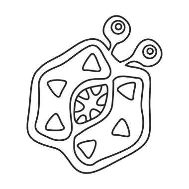 Virüs vektör simgesi bakterisi. Ana hatlar, çizgi vektör simgesi virüsün beyaz arka plan bakterisi üzerinde izole edilmiş. .