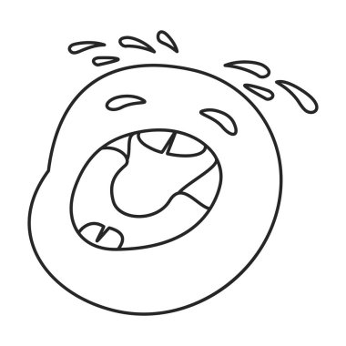 Bakteri vektör simgesi mikrobu. Taslak, çizgi vektör simgesi beyaz arkaplan mikrobu üzerinde izole edilmiş..