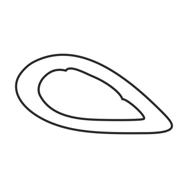 İstiridye vektör simgesi. Beyaz arkaplan istiridyesinde izole edilmiş çizgi vektör simgesi..