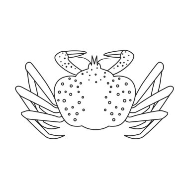 Deniz Yengeci vektör simgesi. Beyaz arkaplan yengeci üzerinde izole edilmiş çizgi vektör simgesi. .