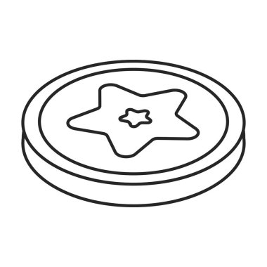 Bisküvi kurabiye vektör simgesi. Beyaz arkaplan bisküvisi üzerinde izole edilmiş çizgi vektör simgesi..