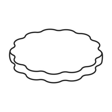 Bisküvi kurabiye vektör simgesi. Beyaz arkaplan bisküvisi üzerinde izole edilmiş çizgi vektör simgesi..