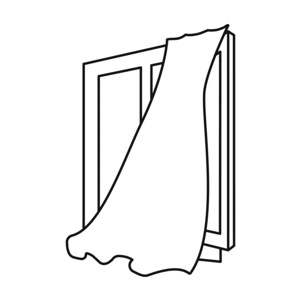 Icône vectorielle de fenêtre.contour, icône vectorielle de ligne isolée sur fond blanc fenêtre . — Image vectorielle
