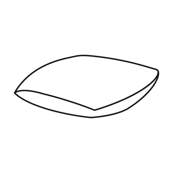 Ikona wektora poduszki Zarys, ikona wektora linii izolowana na białej poduszce tła . — Wektor stockowy