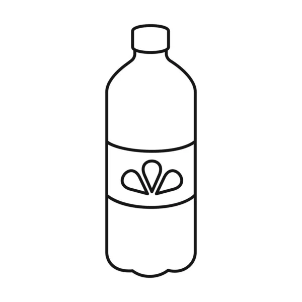 Icono de vector de agua de botella. Esquema, icono de vector de línea aislado en agua de botella de fondo blanco . — Archivo Imágenes Vectoriales